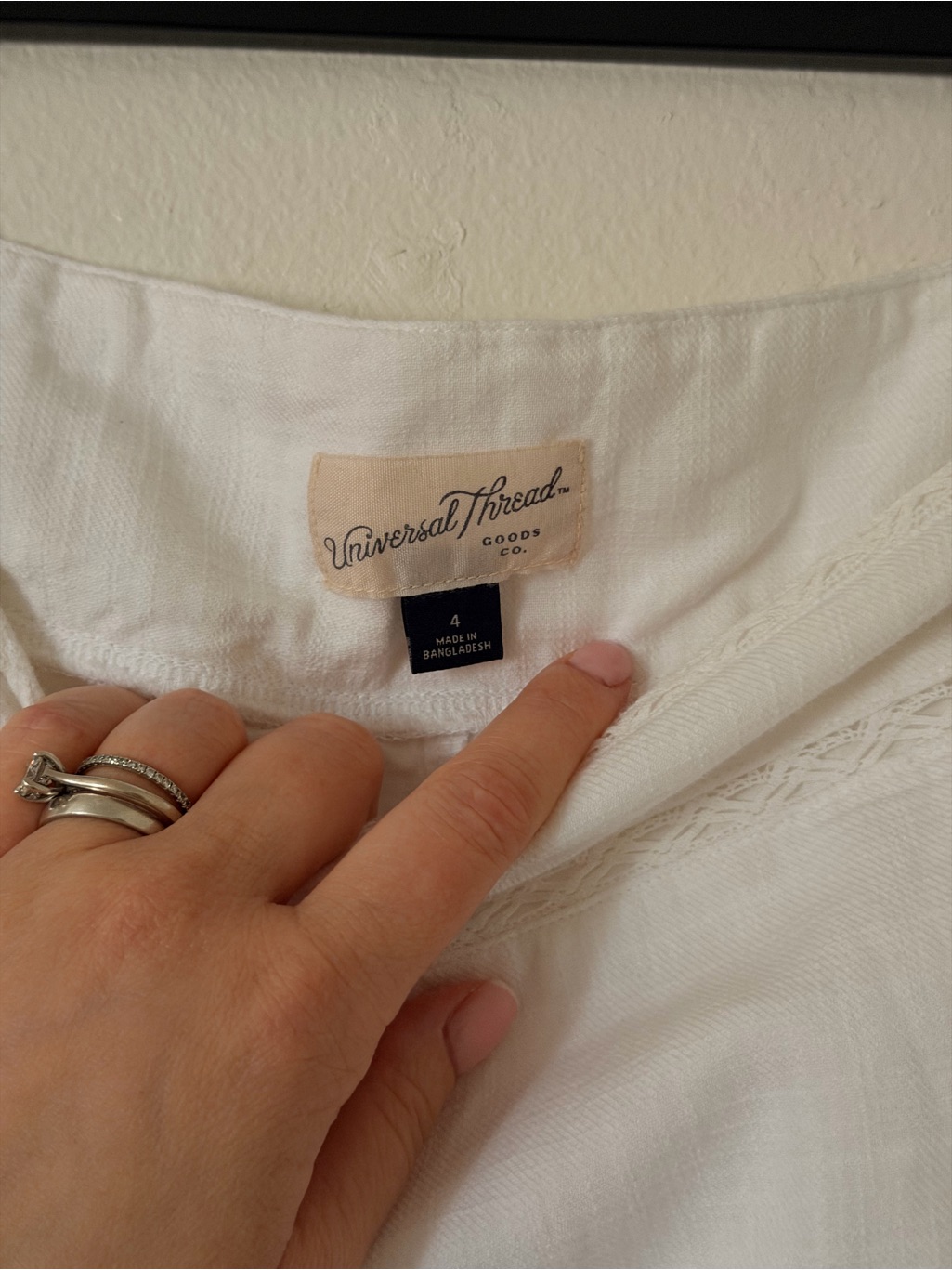 Universal Thread White Maxi Skirt With Delicate Trim — image 2 of 2